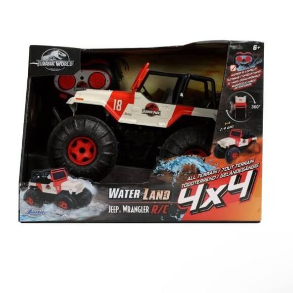 NEW Jurassic World 10.5" Jeep Wrangler Water and Land RC Radio Control Car - Picture 2 of 10
